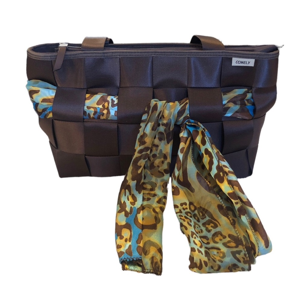 Comely Brown Seatbelt Tote